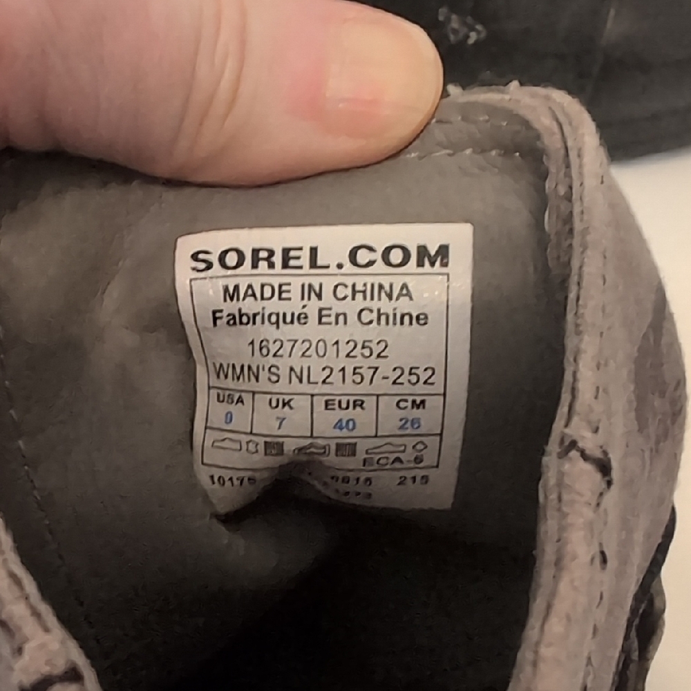 Sorel Black and Gray Major Carly Lace-Up Major Boots Size 9 - Picture 2 of 9